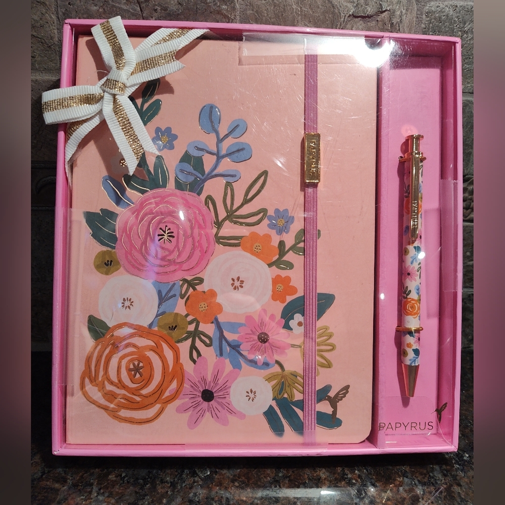 NEW Papyrus Floral Journal and Pen Set